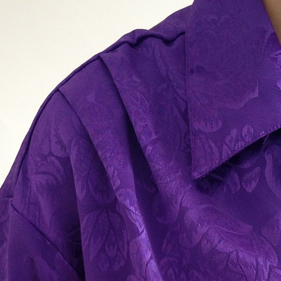 H.E.R - Beautiful Silky Purple Oversized Blouse - Picture 10 of 13